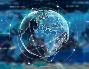 Visualization of digital connection around the world