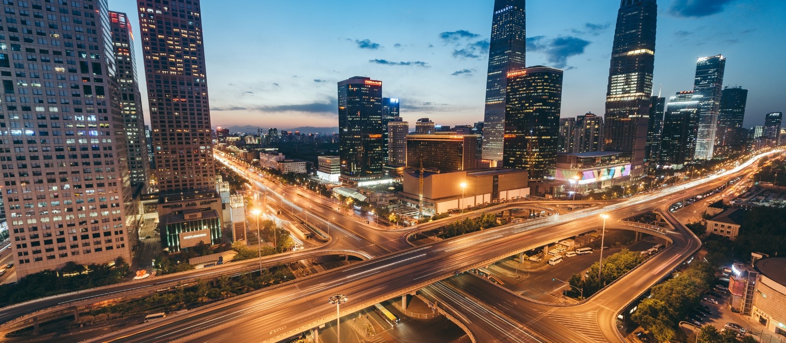 Cityscape at dusk