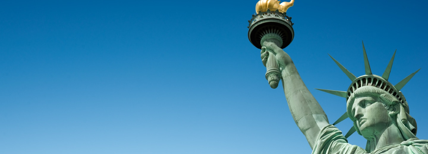 Statue of Liberty and blue sky