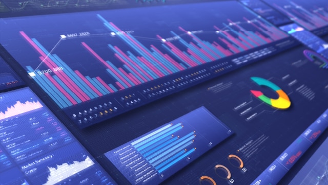 Financial data on electronic screen