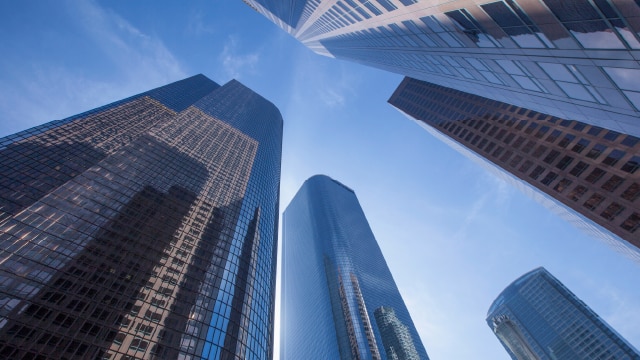 Glass skyscrapers