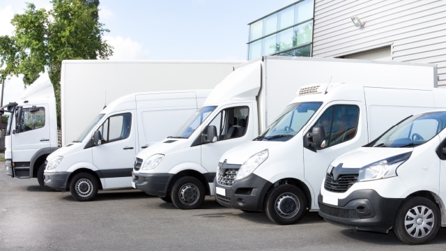 Cargo vans in a parking lot